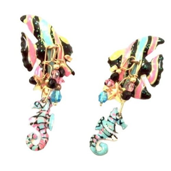 LATR Lunch at the Ritz Angel Fish Earrings Whimsical Jewelry - Picture 6 of 6